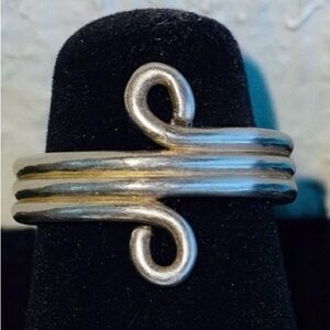 Vintage 925 Sterling Silver Toe Ring • Adjustable Thai Scroll Boho Size 3